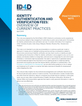 Identity Authentication and Verification Fees : Overview of Current Practices 